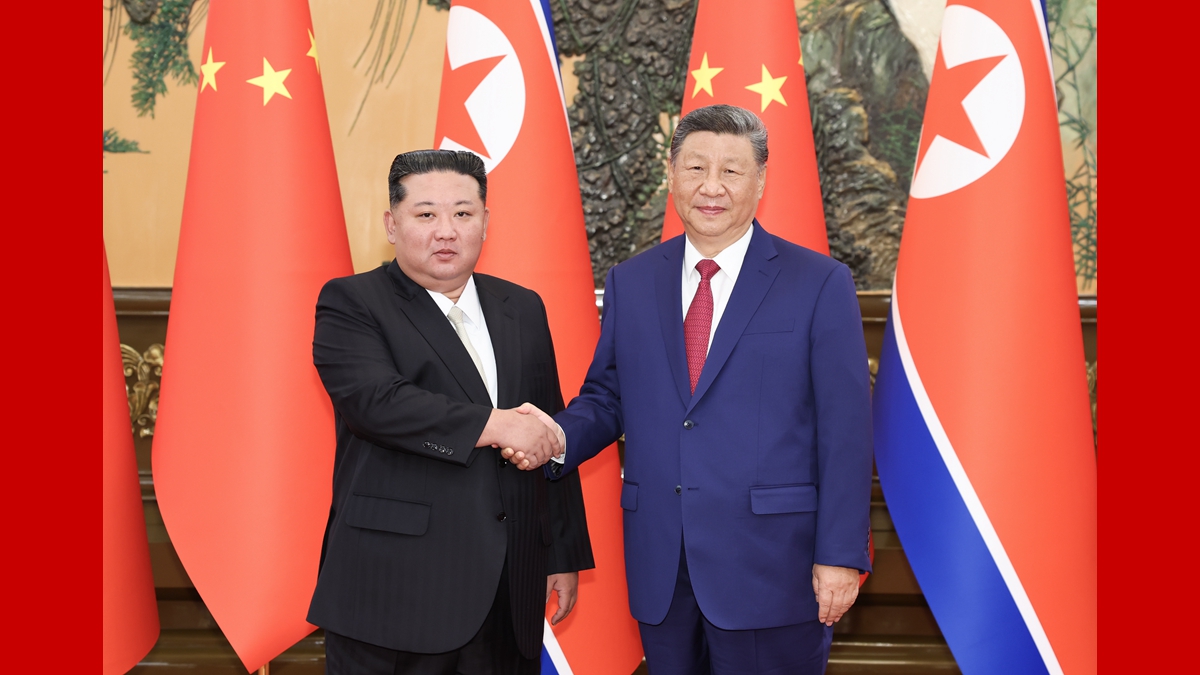 習(xí)近平同朝鮮勞動(dòng)黨總書記、國(guó)務(wù)委員長(zhǎng)金正恩舉行會(huì)談